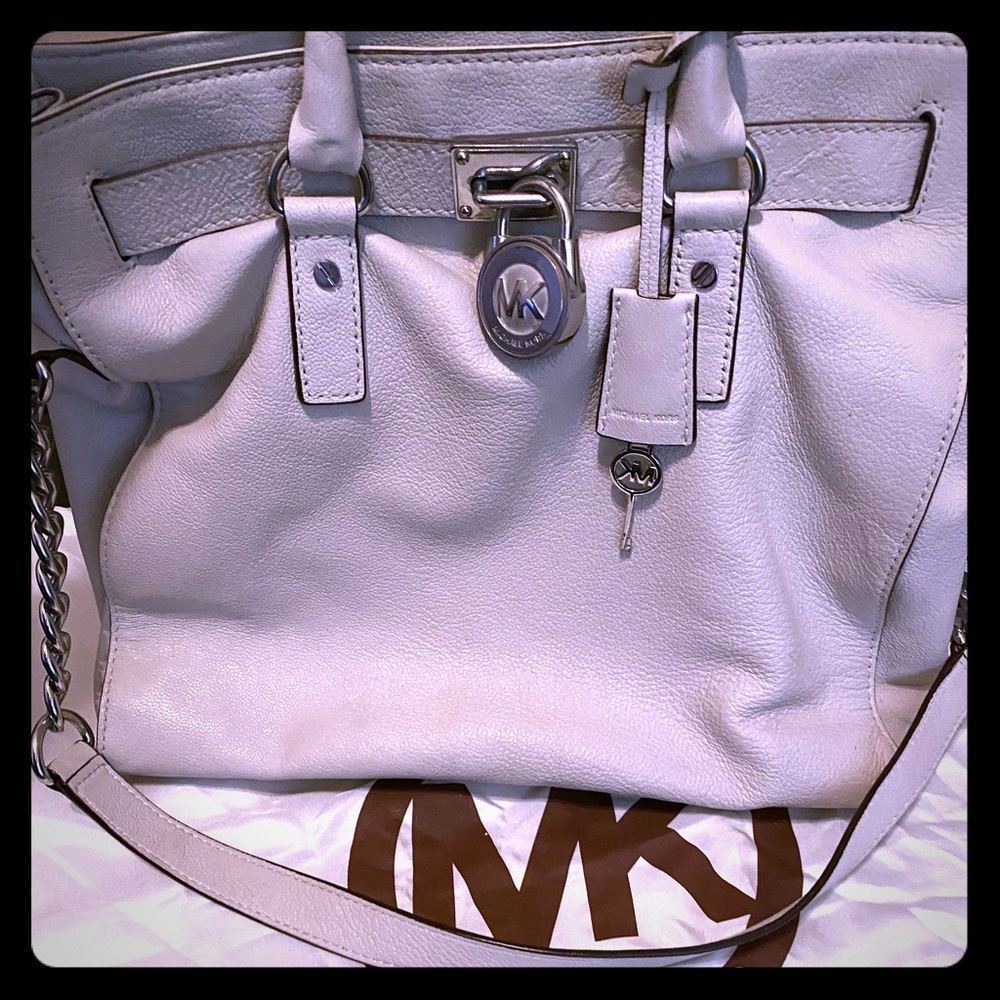 MK Large Off White w/ Silver Hardware